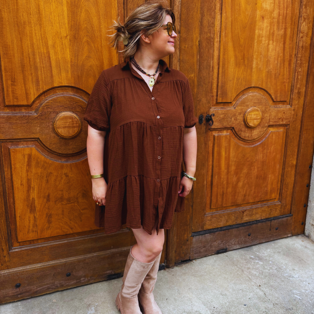 Robe EUGENIE - Marron