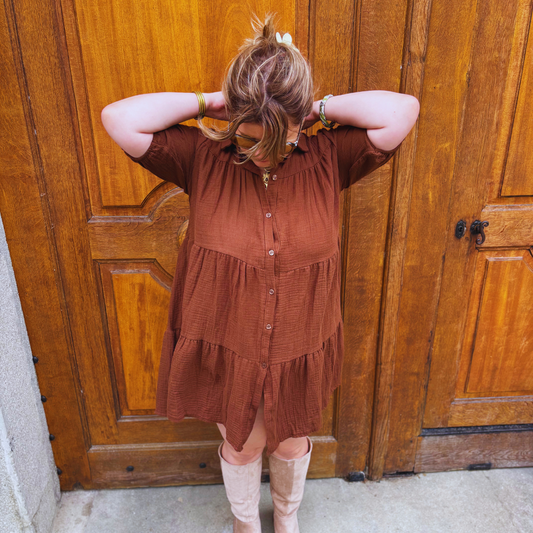 Robe EUGENIE -  Marron