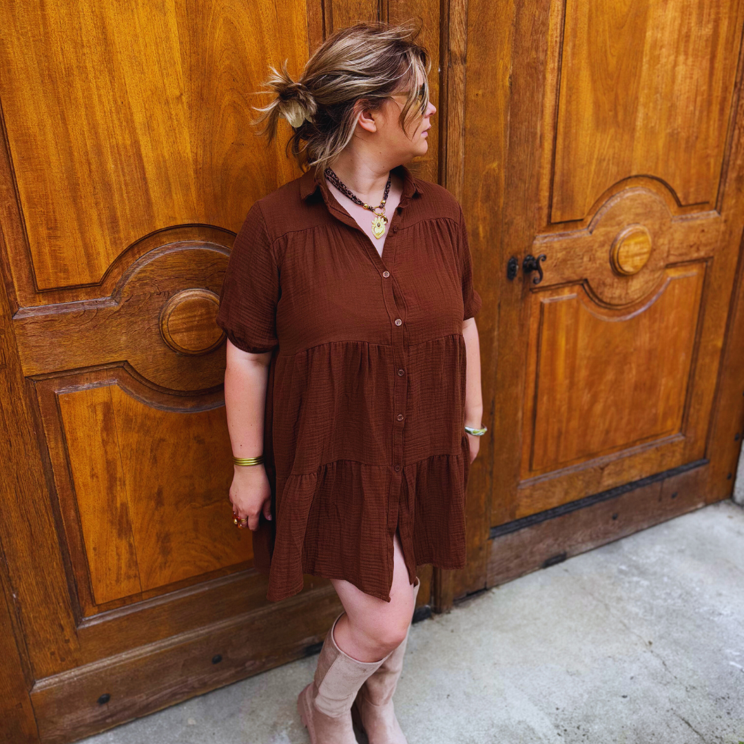 Robe EUGENIE -  Marron