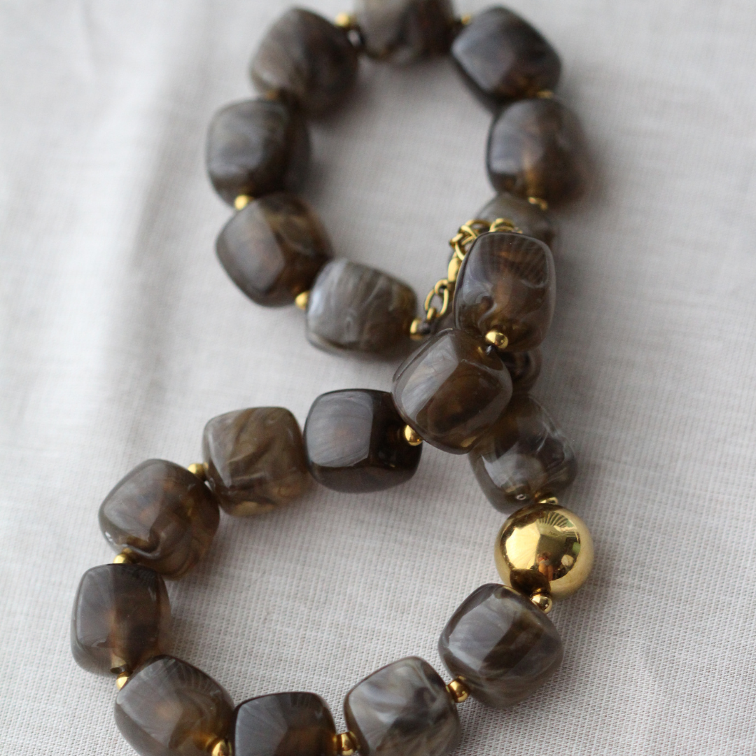 Collier PIERRE marron