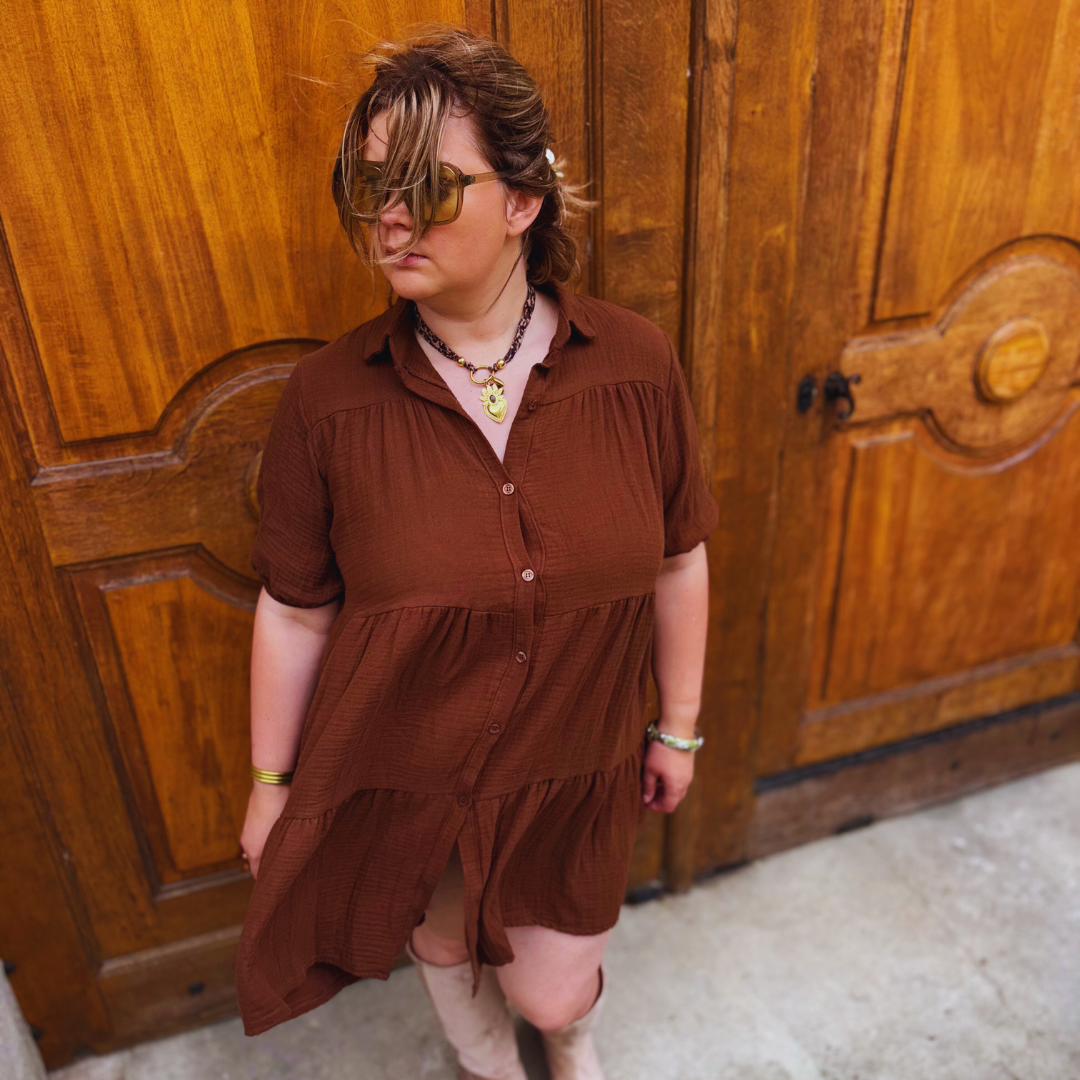 Robe EUGENIE -  Marron